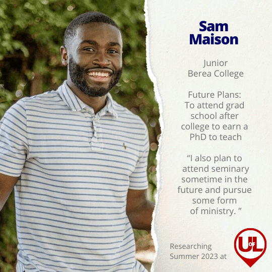 Portrait of KENTUCKY: Meet INBRE's student Sam Maison!