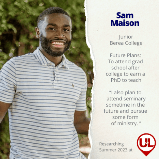 Portrait of KENTUCKY: Meet INBRE's student Sam Maison!