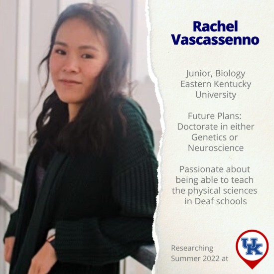 Portrait of KENTUCKY: Meet Rachel Vascassenno, 2022 KY INBRE SURP of the week