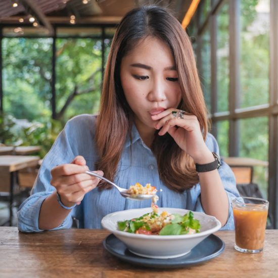 Diner Concerned About Food Safety